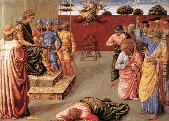 Fall of Simon Magus painting - Benozzo di Lese di Sandro Gozzoli Fall of Simon Magus art painting